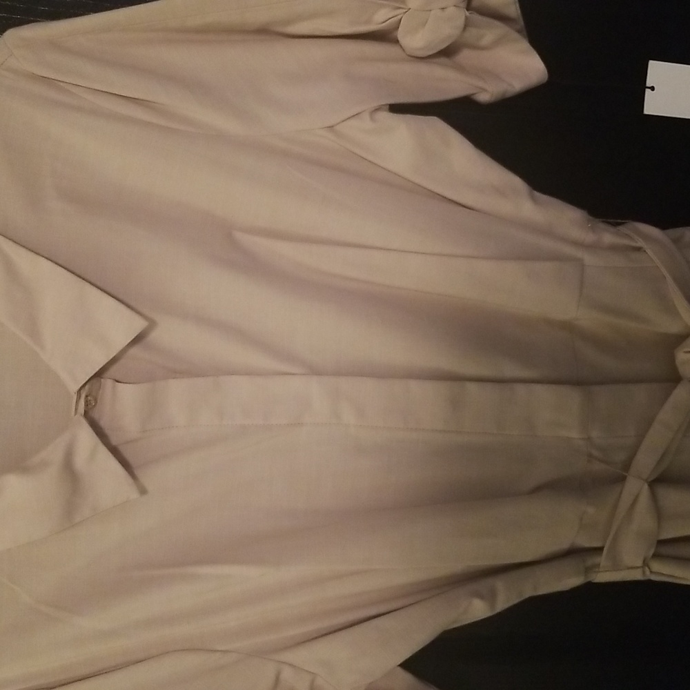 Classic Cream Tie-Waist Shirt Dress - Picture 10 of 10